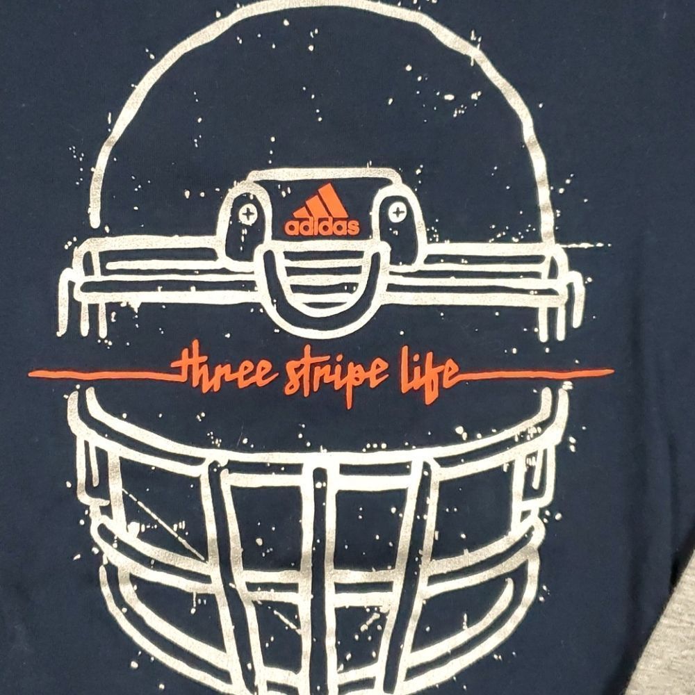 Adidas t shirt long sleeve navy grey 7x - Picture 2 of 3